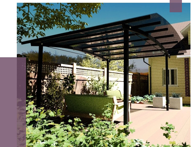 Навесы для террасы в Рубцовске от 12894 руб. под ключ | ПРОЛЁТ-Рбц