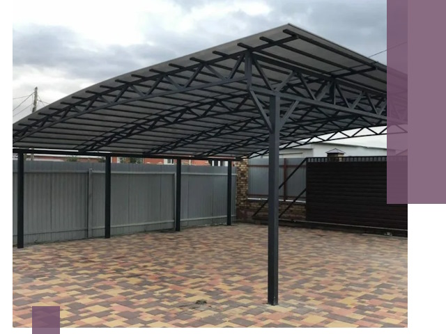 Металлические навесы под ключ в Рубцовске — изготовление и монтаж