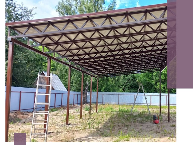 Односкатные навесы под ключ в Рубцовске — изготовление и монтаж