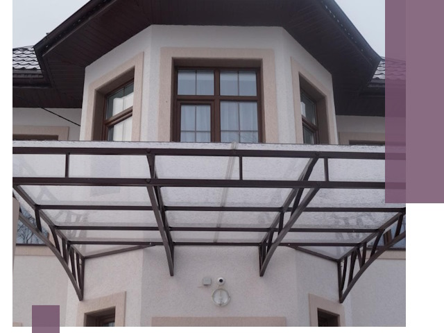 Козырьки из поликарбоната под ключ в Рубцовске