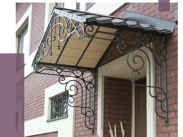 Двускатные козырьки в Рубцовске под ключ от 12641 руб.