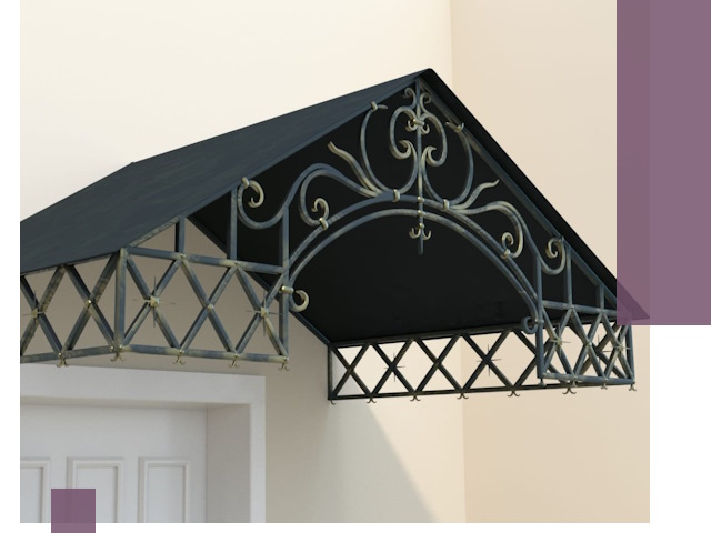 Двускатные металлические козырьки под ключ в Рубцовске